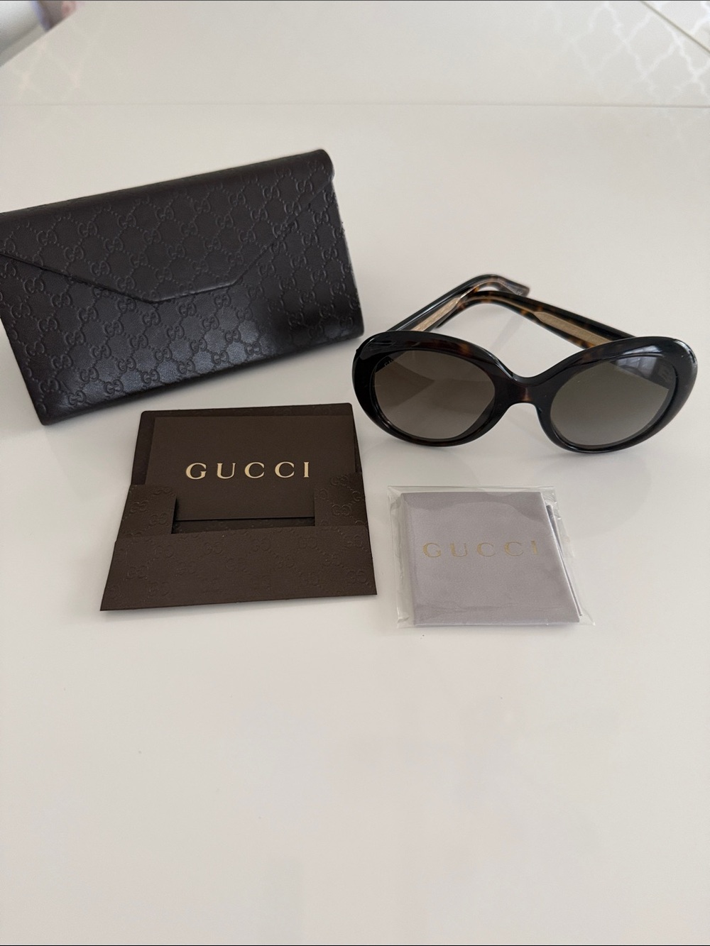 Gucci Brown Tortoiseshell Oversized Sunglasses